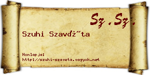 Szuhi Szavéta névjegykártya
